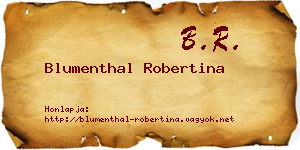 Blumenthal Robertina névjegykártya
